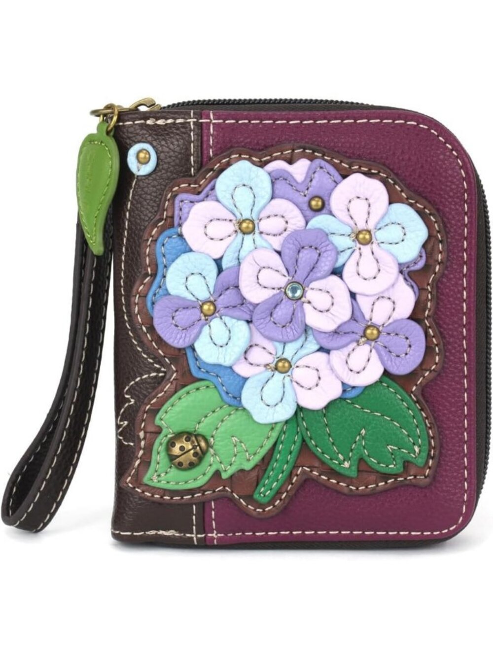 Stylish Zip Around Wallet & Wristlet, 8 Card Slots, Durable PU Leather - Purple